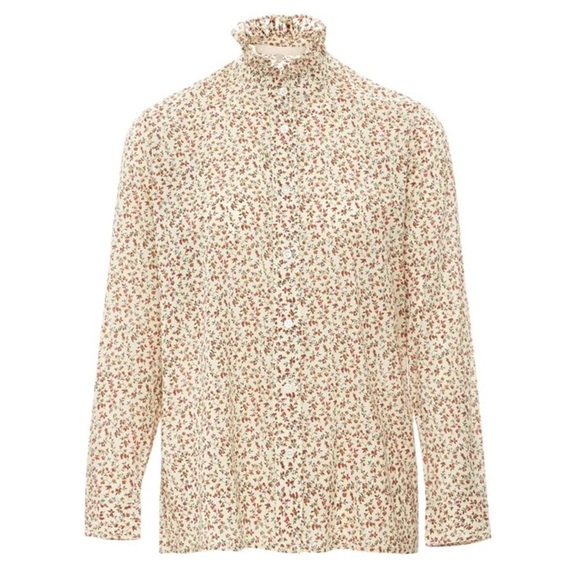 VANESSA BRUNO Sidney Floral Print Shirt Ecru Size 40 or Large - Picture 1 of 12